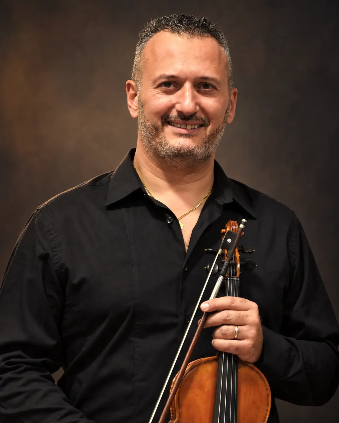 Portrait of Paolo Castellani with his violin